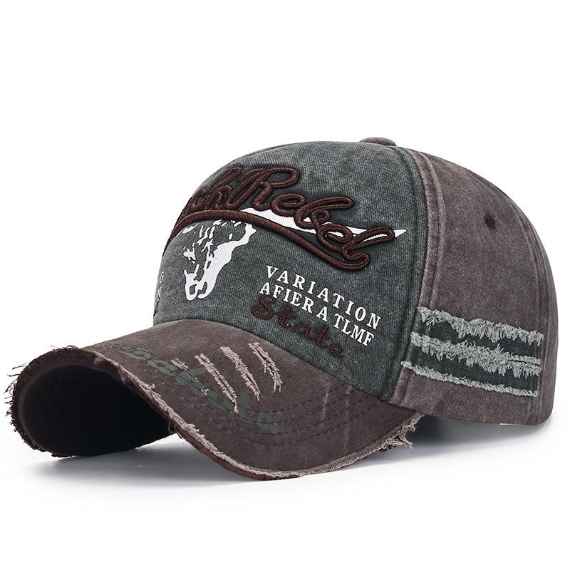 Бейсболка с покрытием, промытая, для весенних и осенних сезонов, с пятью частями, с регулировкой вспышки, поврежденная старая кепка от солнца, пятно от импортной торговли