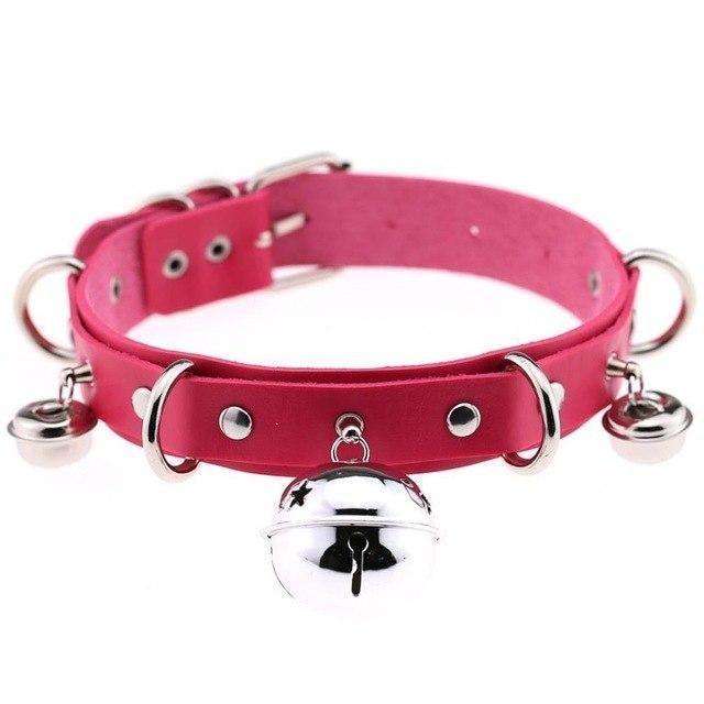 Pleather Cat Bell Collar Kitten Play Leather Collars & Leashes