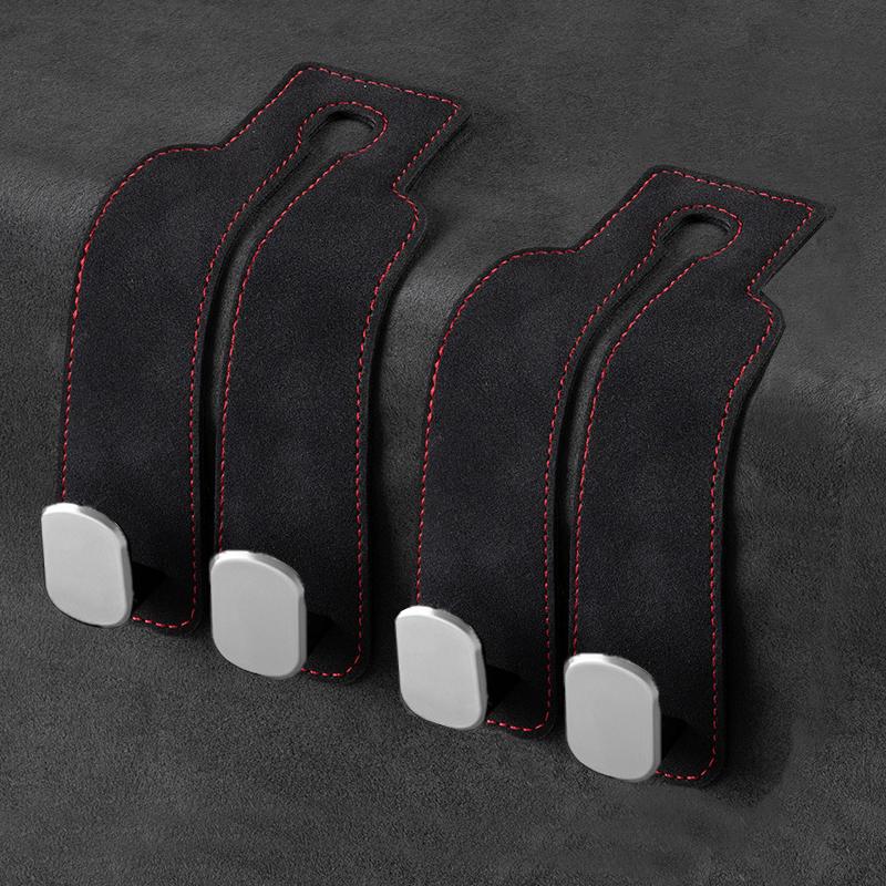 Car Headrest Bag Hook Hanger Auto Backseat Bracket Mobile Phone Holder Leather Rear Seat Hanging Dual Handbag Hooks Accessories