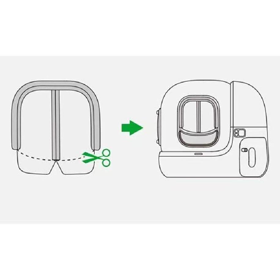 PETKIT Магнитная пылезащитная дверная шторка 2-го поколения для туалета для мелких домашних животных и кошек MAX Special Dustproof Reduction с песком