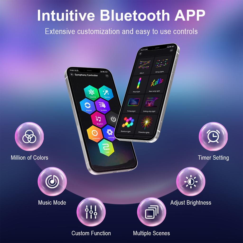 Умный RGBICW светодиодный угловой торшер с 16 миллионами цветов для DIY, с управлением через приложение и пульт, синхронизацией с музыкой, игровая лампа для создания атмосферы для украшения вечеринок