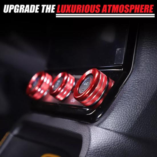 For Ford Ranger -2025 Red Volume Tune Knob Air Conditioner Knob Cover Trim