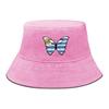 Butterfly Flag of Uruguay Print Bucket Hat , Patriotic Fisherman Hat Fashion Foldable Polyester Basin Cap