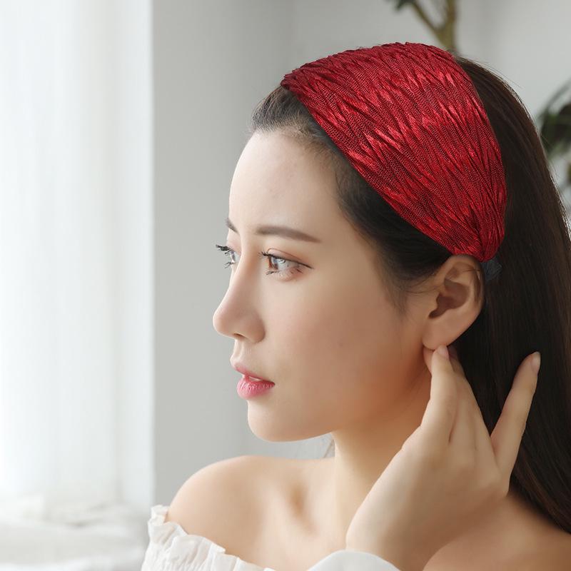 Wave Wide-Edge Non-Slip Hairband with Teeth and Breathable Lace for Middle-Aged and Elderly Women