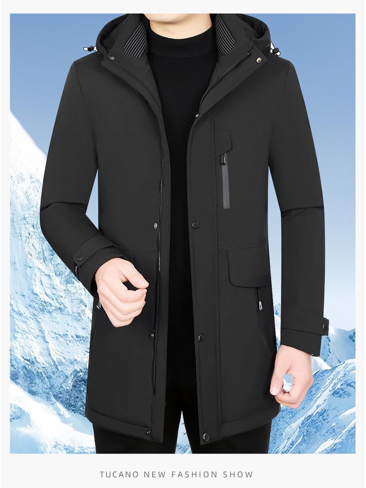 Romon Men's Mid-Length Thick Winter Goose Down Parka (2025 Edition)