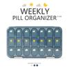 7-Day Portable Morning & Evening Pill Organizer with Meal Reminder and Large Capacity
