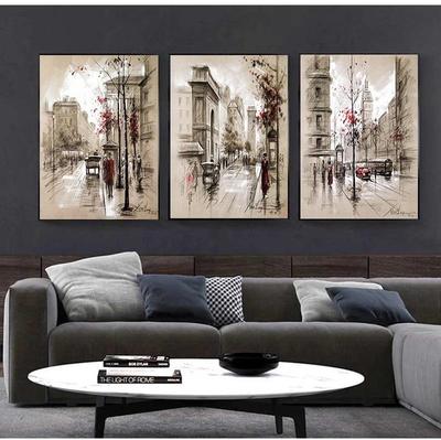 Abstract City Street Canvas Paintings Home Decor HD Prints Posters Landscape Pictures For Living Room Wall Art Framework