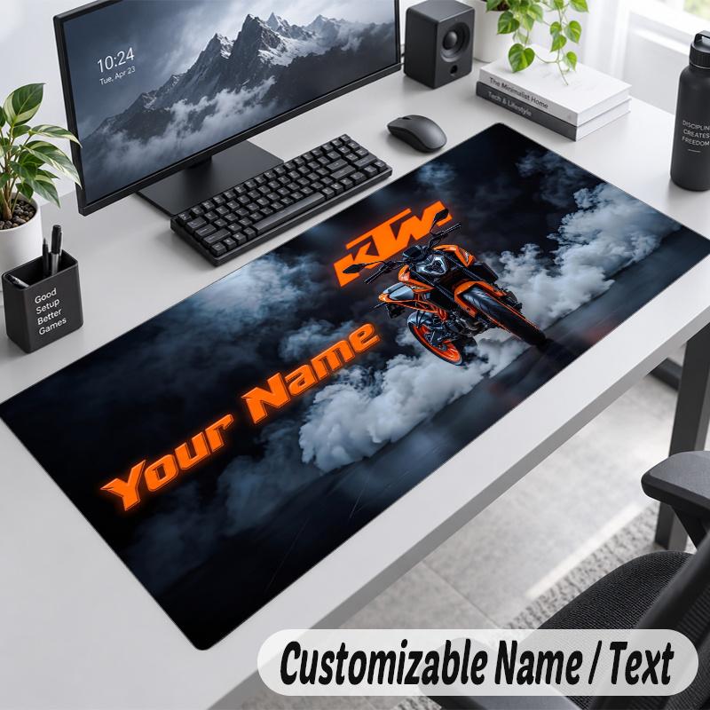 KTM Racing Personalized Large Mouse Pad Custom Name Text Extended Desk Mat Gaming Mousepad