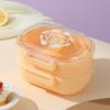 Компактный студенческий пластиковый ланч-бокс с крышкой (двухъярусный/одноярусный) - Портативный бенто для офисных работников, фруктов или салатов.