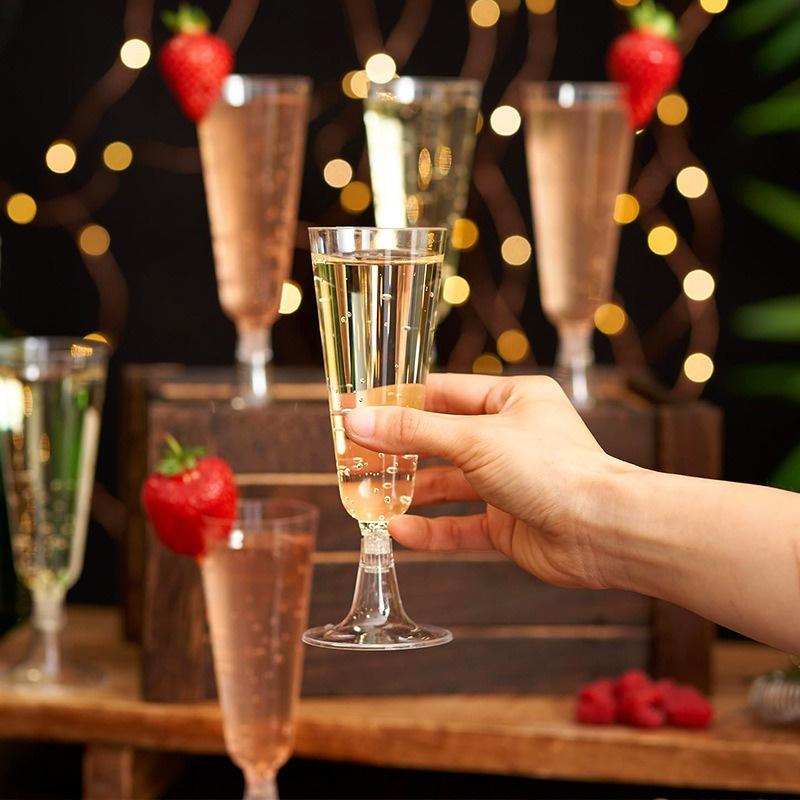 25 шт. 150 мл одноразовые стаканчики для игристого шампанского барные стаканчики пластиковые фужеры для шампанского прозрачные бокалы для тостов для свадеб вечеринок