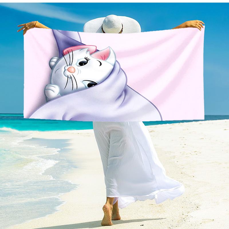 1pc Rainy Day Kitten beach towel,quick drying absorbent beach towel,outdoor sports swimming beach towel,Soft and comfortable Y72854