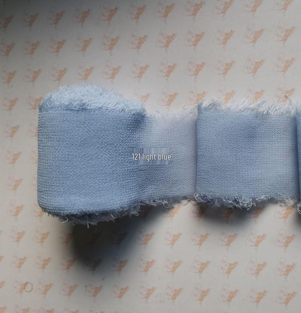 Chiffon Ribbon Bow with Frayed Edges for Weddings and Floral Arrangements