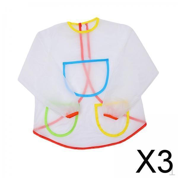 3xWaterproof Children Kid Long Sleeve Apron Drawing Painting Smock Craft Bib