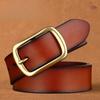 Ремень мужской с пряжкой из натуральной кожи мужской ремень из коровьей кожи в стиле ретро повседневный деловой ремень для джинсов Jiang Zhiheng