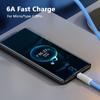 VAORLO 6A Кабель для быстрой зарядки USB-кабель для передачи данных для Micro Typoe-C Lightning Super Charge с органайзером для кабеля