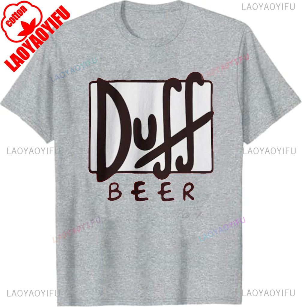 Унисекс футболка Duff Beer Подарок для фаната Бар Мо Выпивка Гомер Симпсон Даффмен Одежда Смешная футболка по ТВ-шоу Винтажный мультяшный мерч хлопок