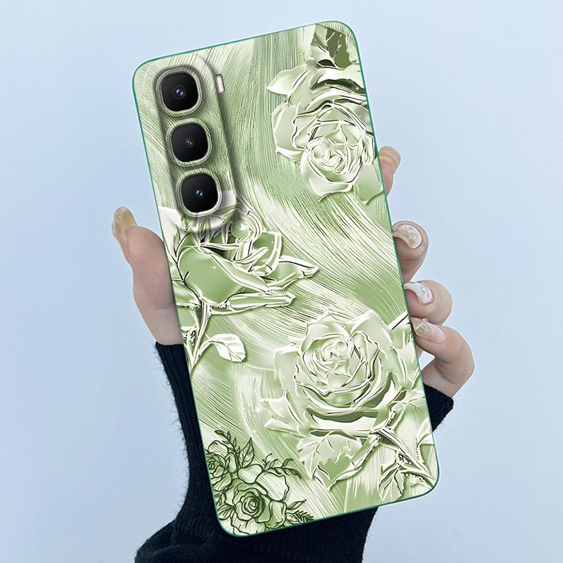 Чехол для Infinix Hot 60 Pro Plus Модный Простой Цветок Жидкий Силикон Защита Камеры Чехол Для Infinix Hot 60 Pro+ Capa