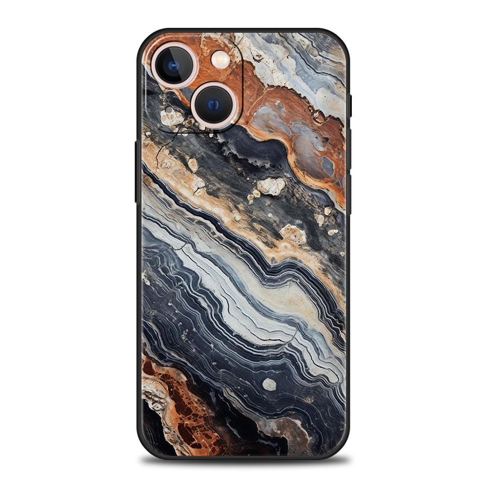 Мраморный Каменный Чехол Для Телефона Для iPhone 17 Air 16 Plus 13 15 14 12 11 Pro MAX 7 8 SE Мягкий ТПУ Ударопрочный Чехол Funda