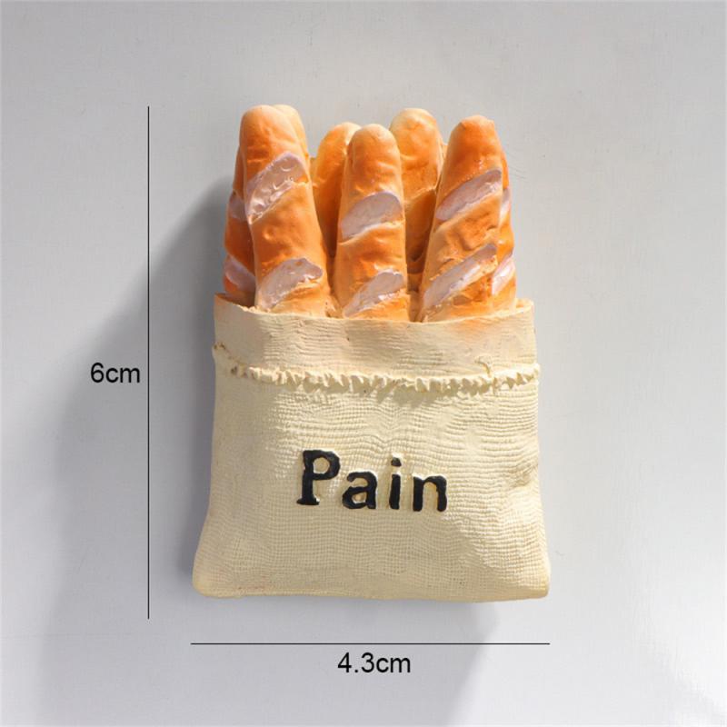3D Food Model Fridge Magnets Creative Cartoon Simulation Food Bread Egg Milk Refrigerator Magnetic Sticker Message Holder Decor