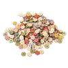 Flower Buttons Retro Rich Styles Vivid Colors Durable Wood Wide Application Craft Buttons for