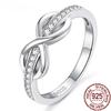 925 Sterling Silver Rings for Women CZ Infinity Symbol Endless Forever Eternity Wedding Band Ring for Women Girls