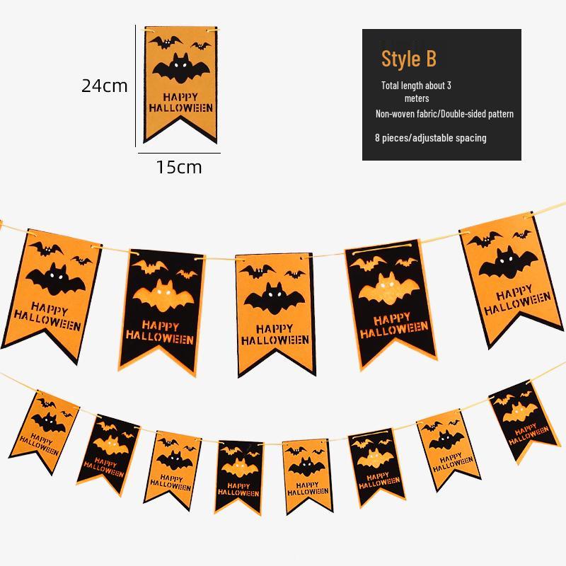 Halloween Pumpkin Lantern Hanging Flag Ornament for Bar or Door Decor Scene Props