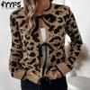 Women's Fashion Casual Fall Winter Leopard Print Long Sleeve O Neck Sweaters