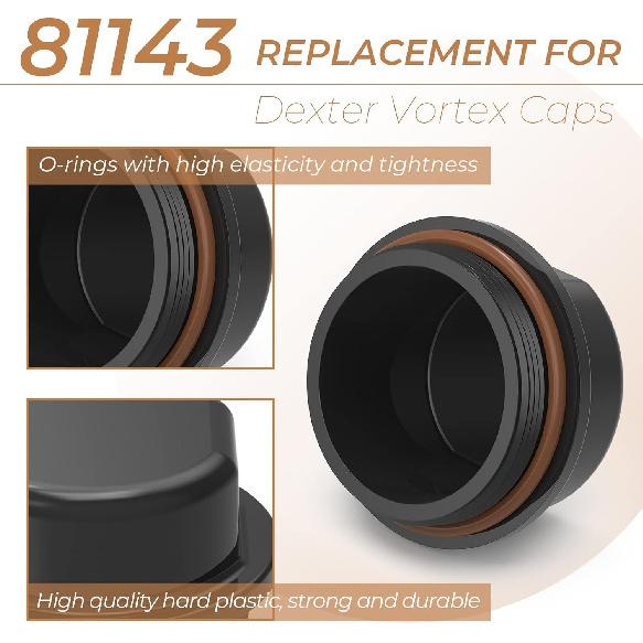2 Pack 81143 For Dexter Vortex Replacement Caps, K71-G01-73, 21-261, 48355V Replacement Hub Dust Cap W/O-Ring For Trailer, Boat & Other Hub Kits