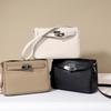 New Leather Messenger Bag Lock Fashion Shoulder Bag Women's Simple Commuting Soft Leather High Texture Small Square Bag