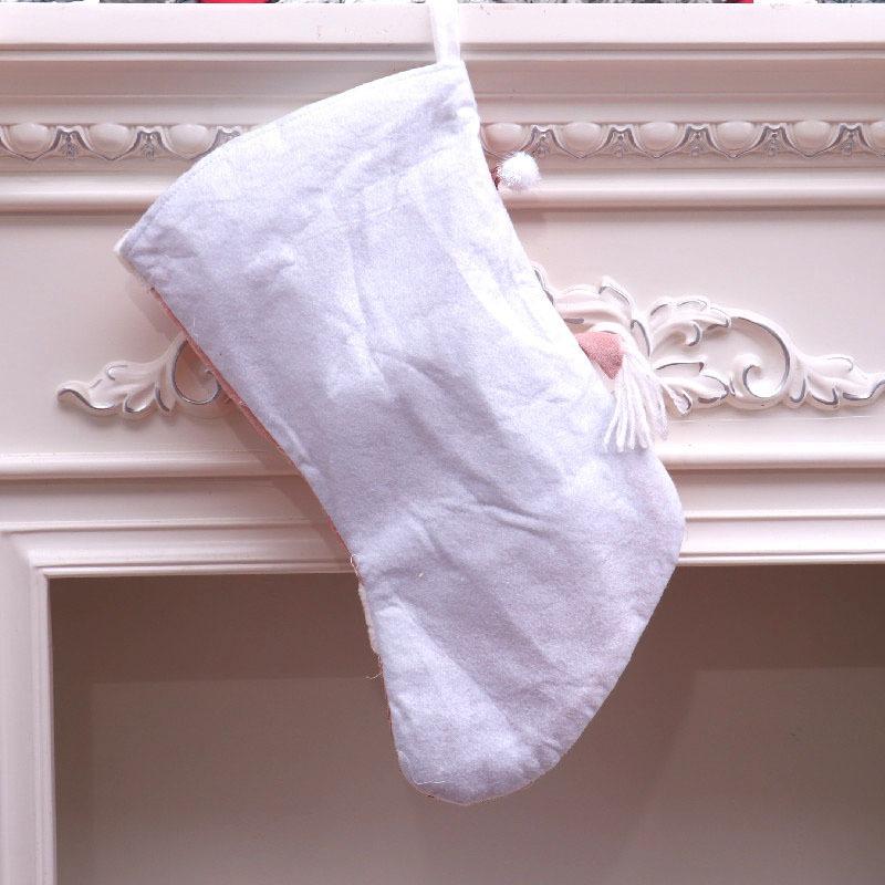 New Christmas stockings decorations pink old man three-dimensional large candy socks Christmas gift pendant