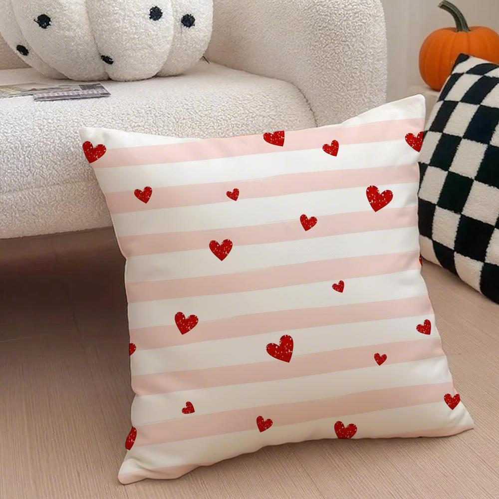 LOVE Cushion Cover Linen Pillow Case Soft Breathable Protective Couch Room Decoration