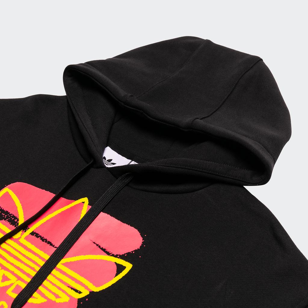 Adidas Толстовка с большим логотипом Originals Trefoil, мужская спортивная одежда, черная GR9957