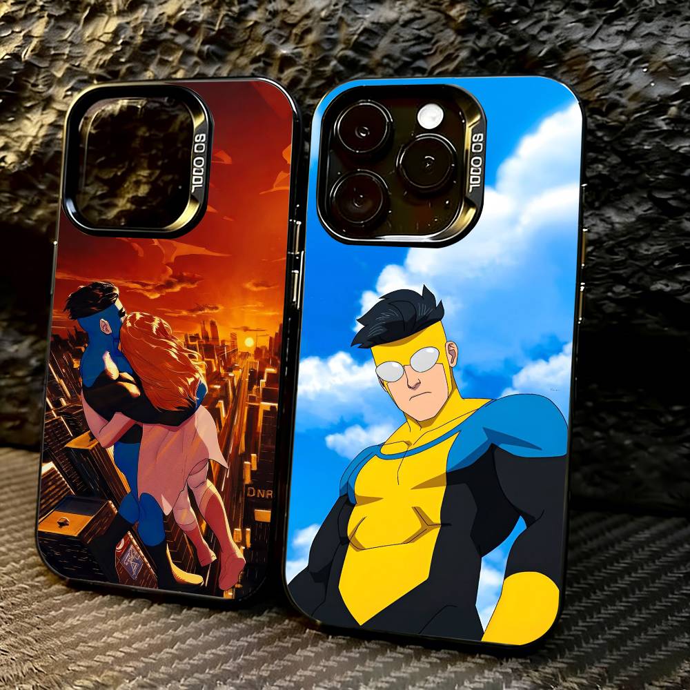 Мультяшный чехол I-Invincible для iPhone 17,16,15,14,13,12,11 Plus,Pro Max,XS,Цветной, Серебряное покрытие внутренней стороны