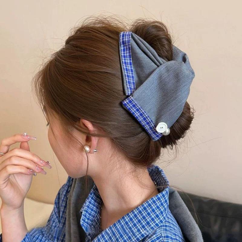 Заколка для волос в корейском стиле с бантом в горошек - Элегантная и универсальная
