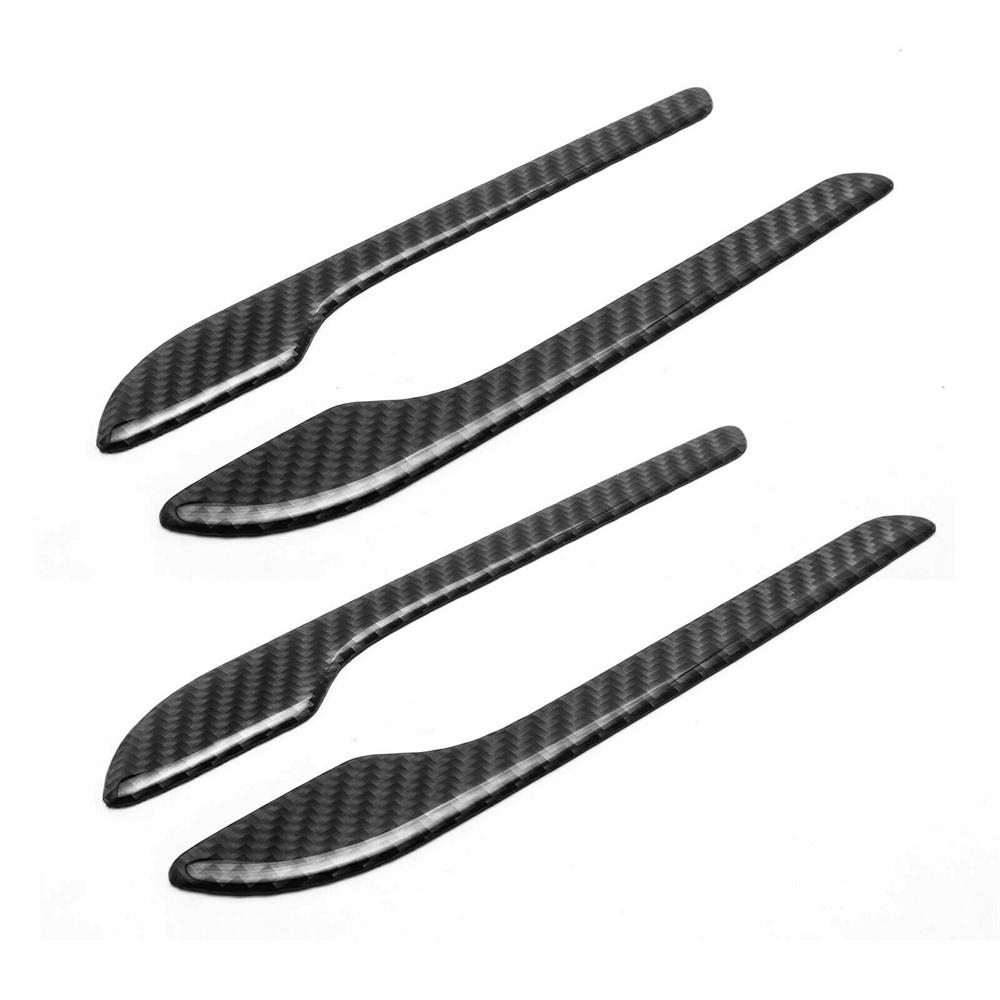 4 PCS Rear Carbon Fiber Side Door Handle Overlay Cover Trim For Tesla Model 3 Y