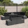 VidaXL Ensemble de canapé de jardin 9 pièces avec coussins en rattan poly noir 3349209
