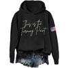 Ladies Fashion Casual Long Sleeve Printed Round Neck Hoodie Pullover Top
