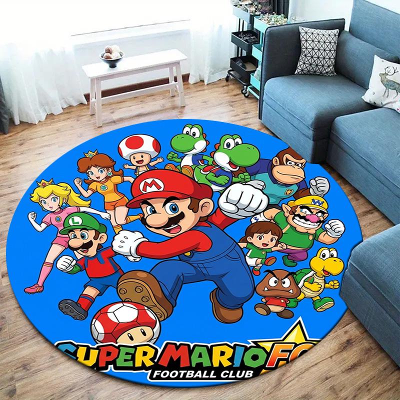Super Mario Round Area Rug Carpet Rug For Living Room Bedroom Sofa Playroom Decor Nonslip Floor Mat