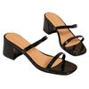 Women Chunky Slippers Mid Heels Slingback Shoes Sexy Ladies Sandals Summer New Trend Casual Flip -Flops Pumps Women Slides