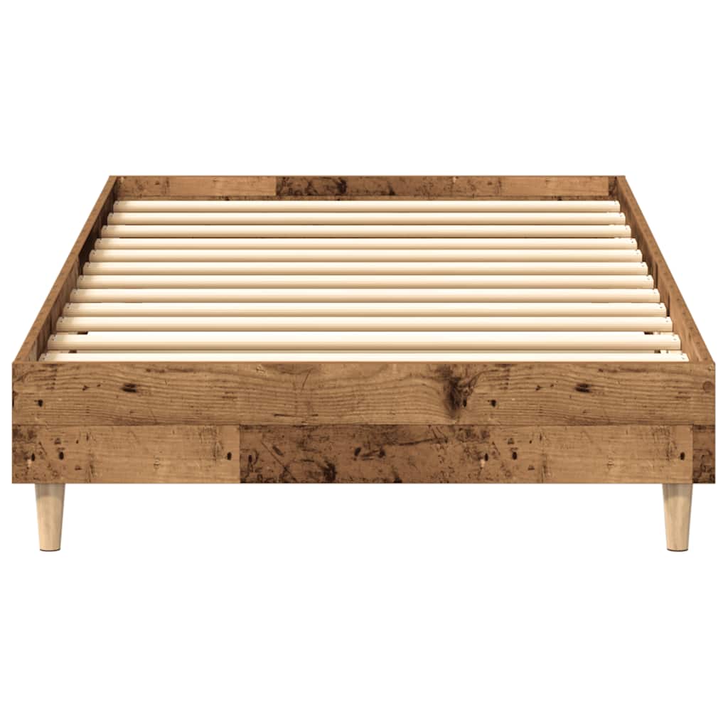 Bed Frame without Mattress Rustic Wood Look 100 x 200 cm Wood Based Material