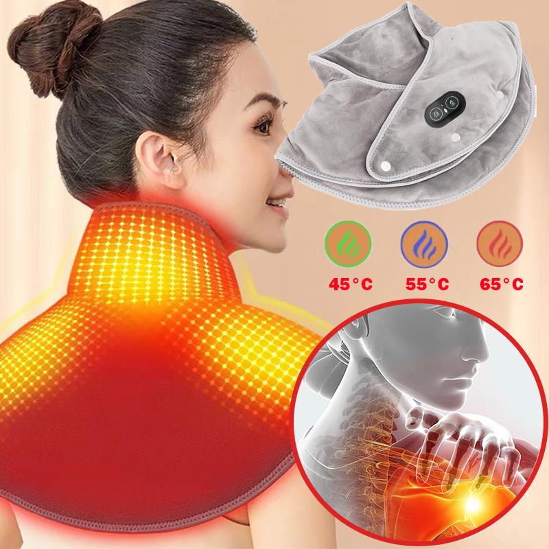 Electric Heating Shoulder Neck Pad USB Cervical Massager Vibration Shawl Brace Wrap Thermal Compress Relieve Fatigue Relax Tools