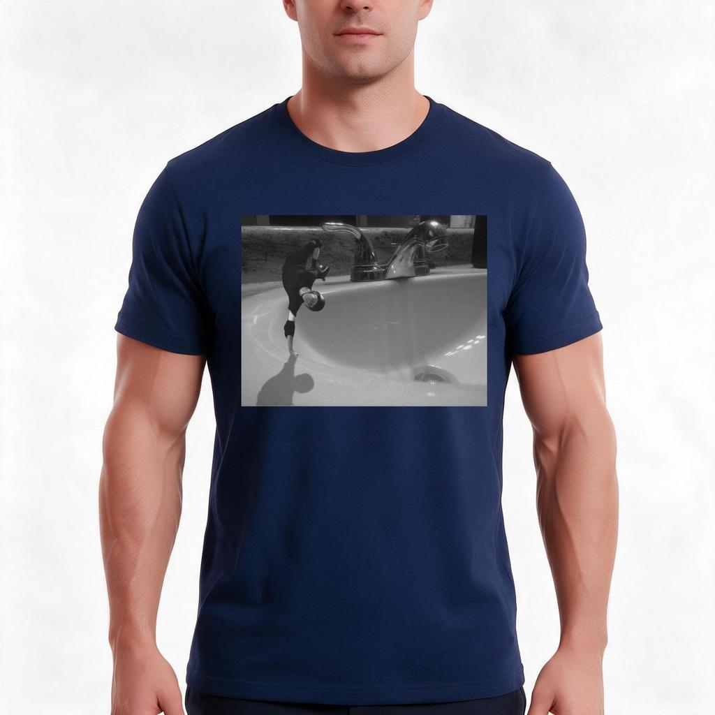 Tony Hawk Skateboarding In The Sink Tshirt Summer Casual Cotton Tee Oversized Streetwear Tops Vintage Graphic Print