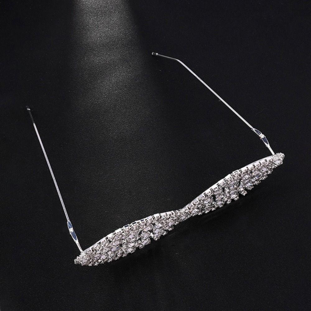 Vintage Rhinestone Eyeglass Frame Irregular Exaggerate Eyeglasses Face Eyewear Decoration  Gift