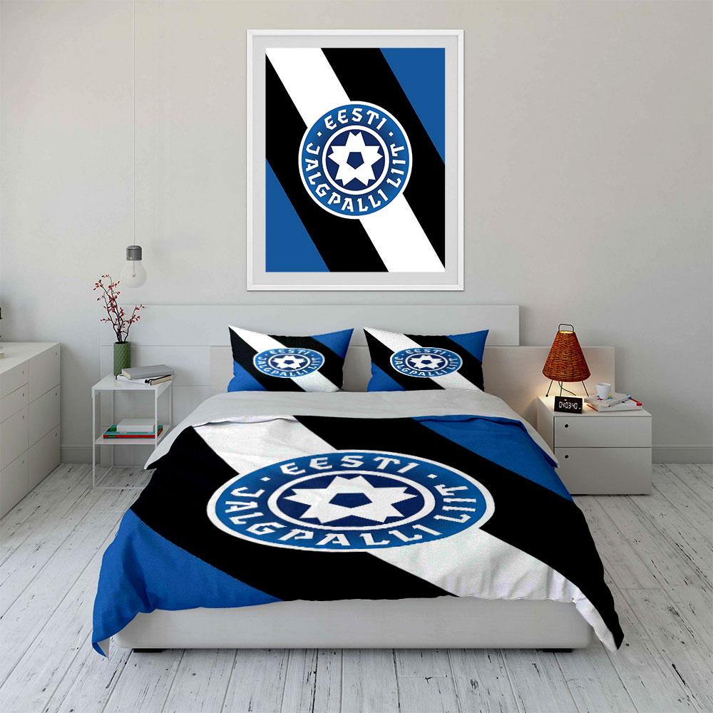 Estonia Football Logo Bedding Bedding Duvet Cover Set Duvet Cover Pillowcases  (1 * Duvet Cover 2 * Pillowcases, without duvet insert)