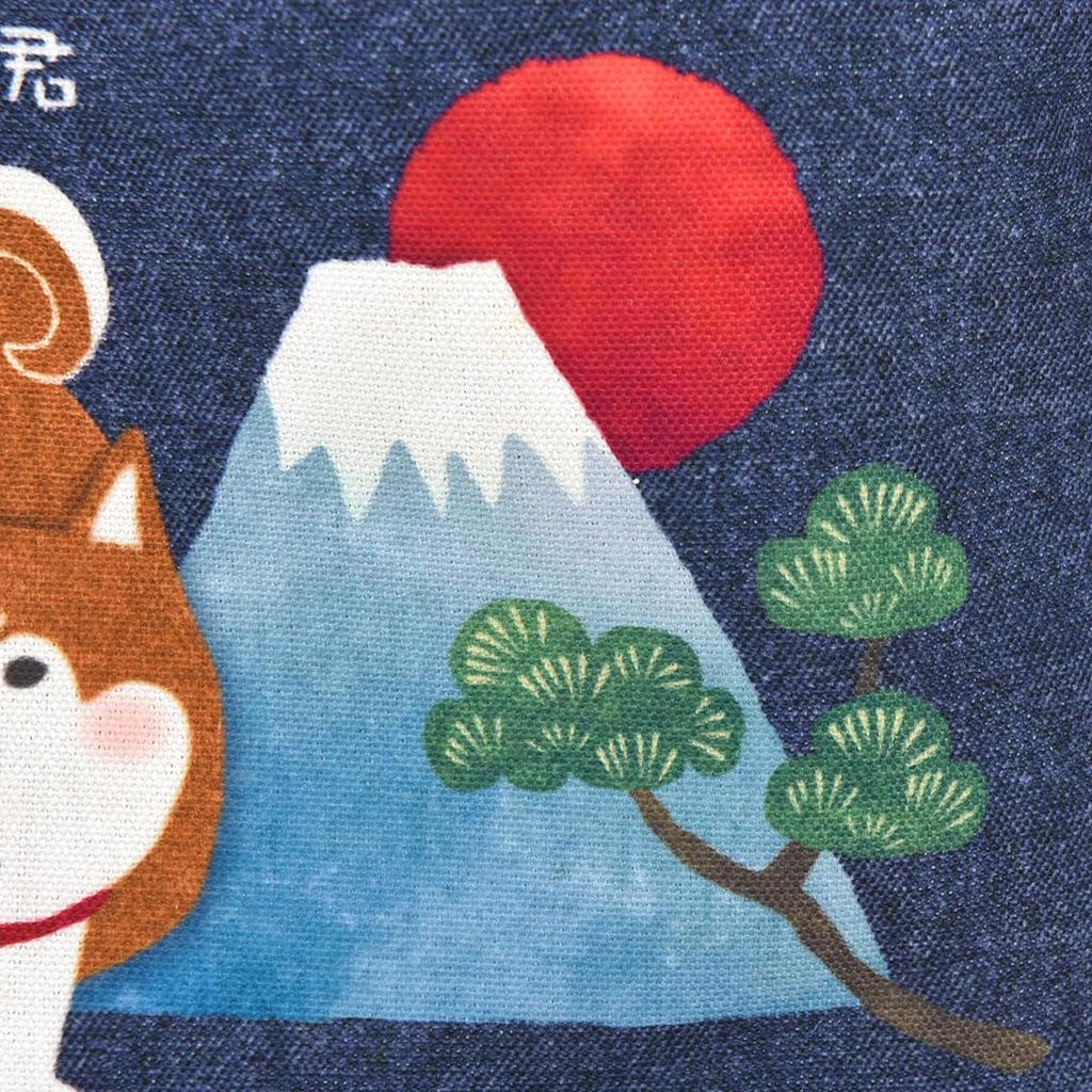 Japanese Pattern Canvas Petit Tote Bag and Fuji DB [Kusuguru Japan] Shibajiri-kun Mt.