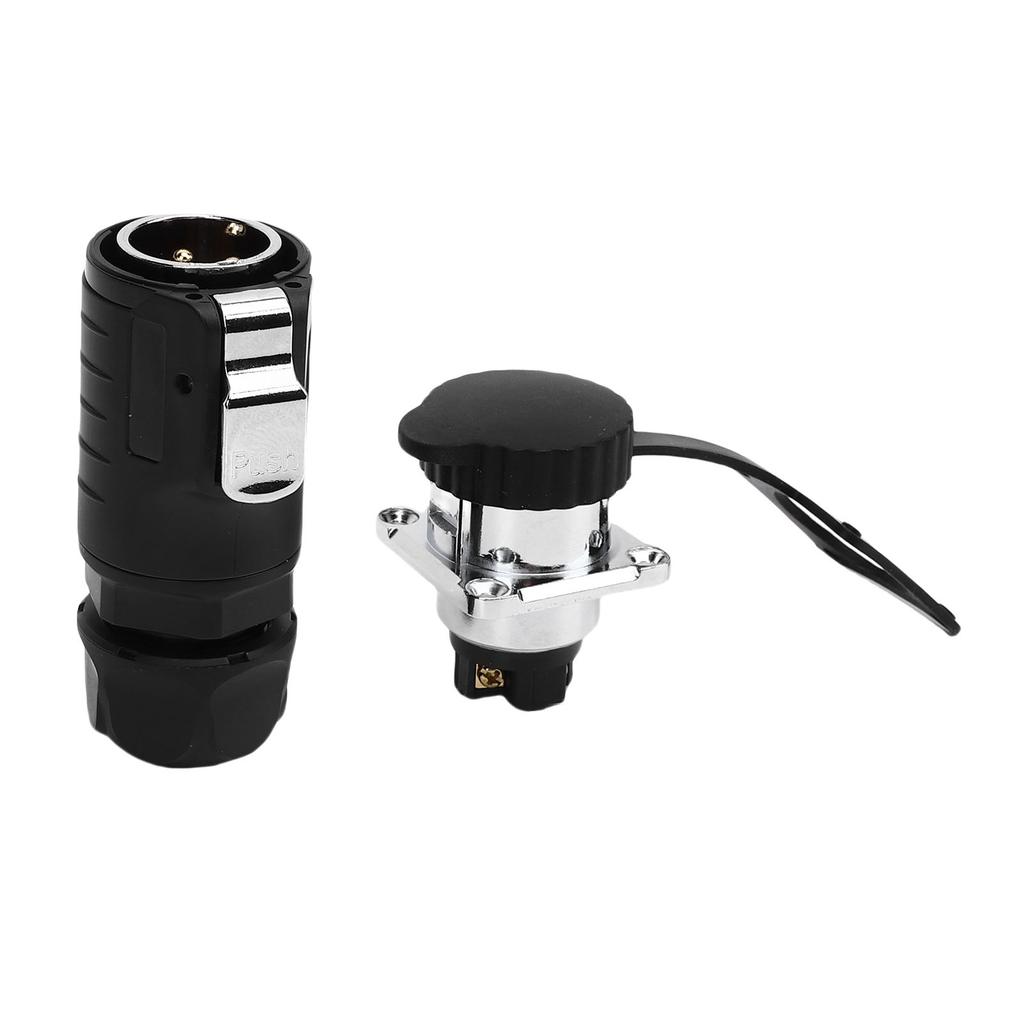 25A 4 Pin Pin and Socket IP68 Male and Female Aviation Wire Connector with Flange Seat, Industrial Water Proof Connector, Function