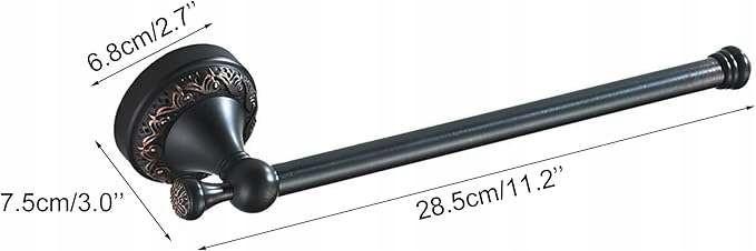 Wall Towel Rack 28.5 cm Black Metal Brass