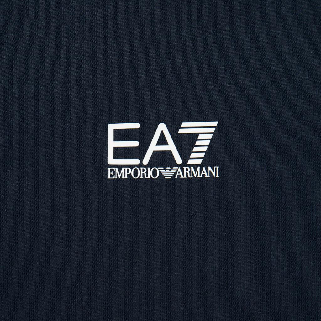 Emporio Armani EA7 Осень/Зима 2024 Свитшот с круглым вырезом и длинным рукавом с логотипом Мужской свитшот Темно-синий 8NPM30-PJVRZ-1562