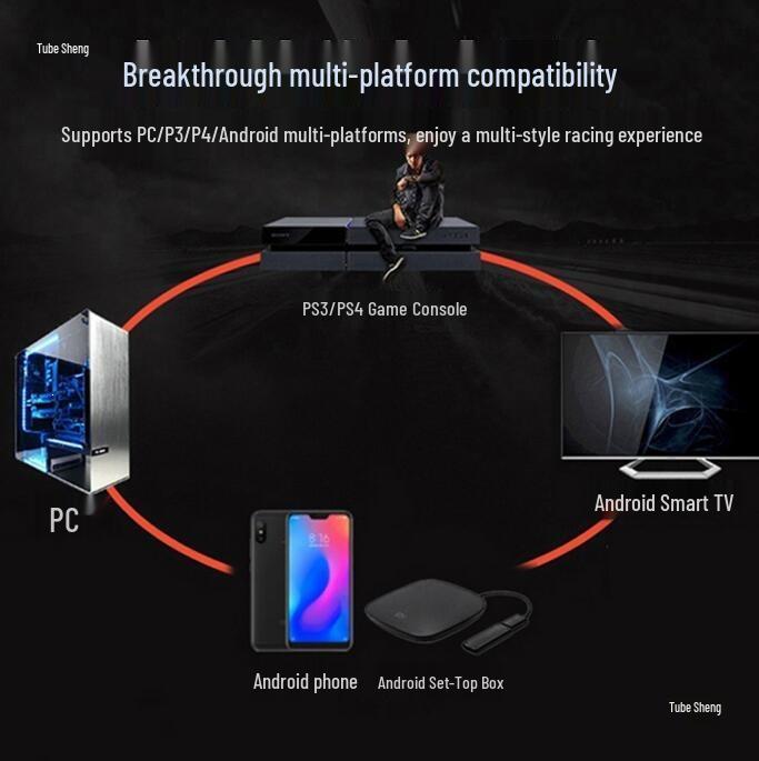 Игровой руль 4-в-1 для гонок на PS4: Совместимо с ПК, Android и PS3