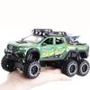1:28-масштабная металлическая модель Benz X-CLASS EXY 6X6 с большим колесом, со световым звуком, пикап Monsters, литой автомобиль, игрушка из сплава с откидной спинкой